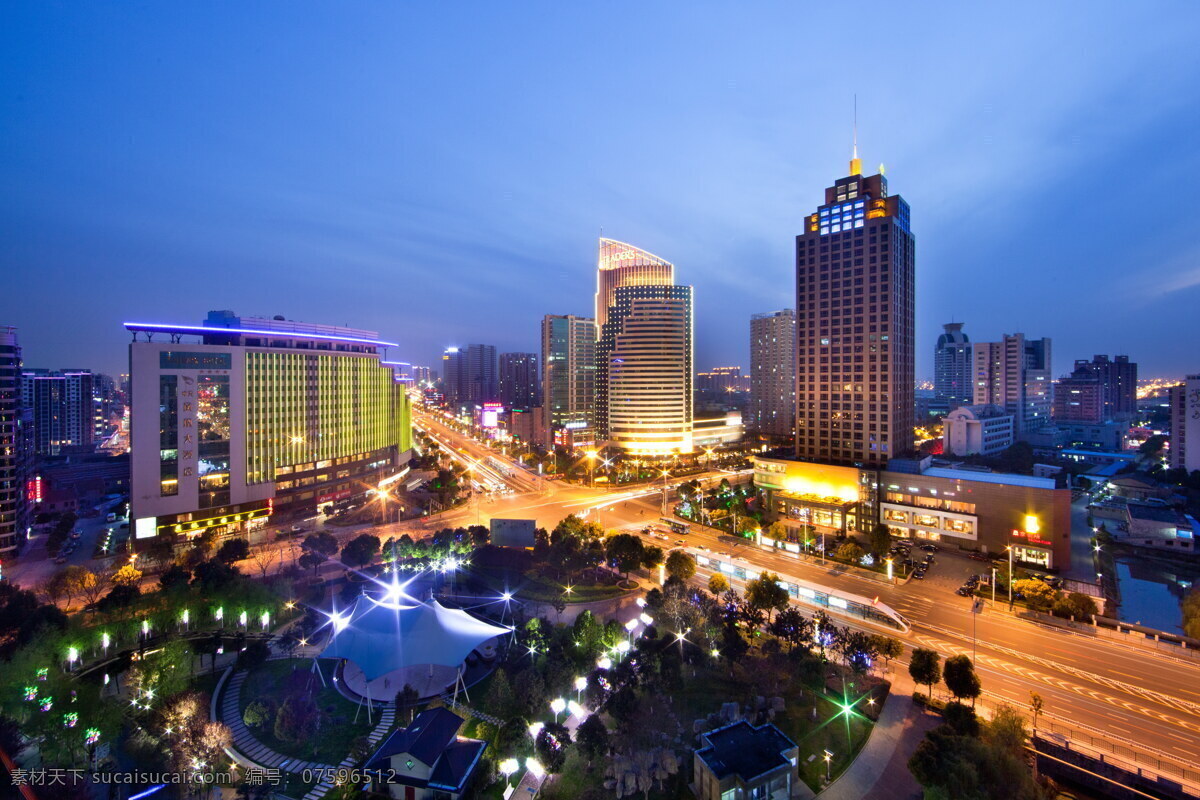 唯美 繁华 城市 夜景 城市夜景 都市 高楼大厦 摩天大楼 街道