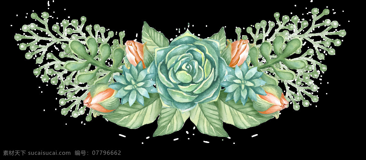 茂密 花卉 卡通 透明 抠图专用 装饰 设计素材