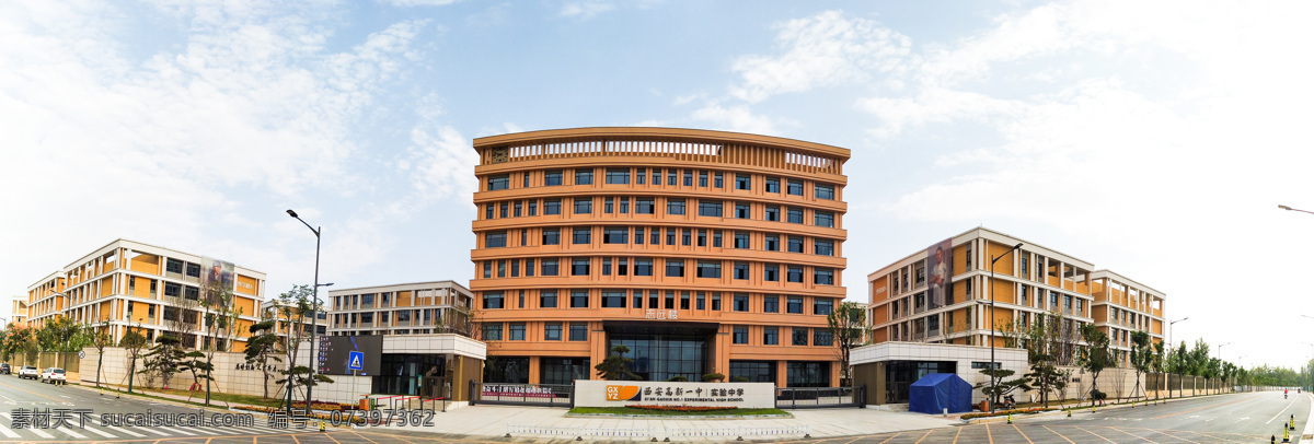 西安 高新 一中 高新一中 西安高新一中 中学 学校 校园 学校大门 高新中学 西安高新中学 高新第一中学 建筑园林 建筑摄影