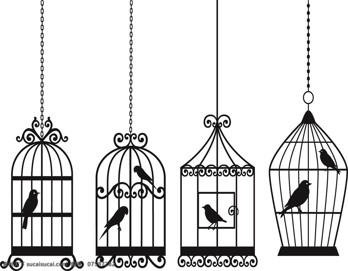 矢量 小鸟 鸟笼 矢量素材 雀笼 笼子 矢量图 其他矢量图