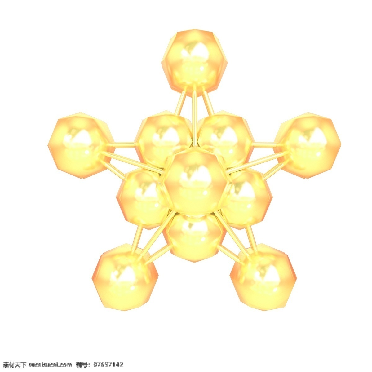 金色 金属 五角星 立体 星星 元素 商用 星 3d 金星 c4d 立体星星 金属星