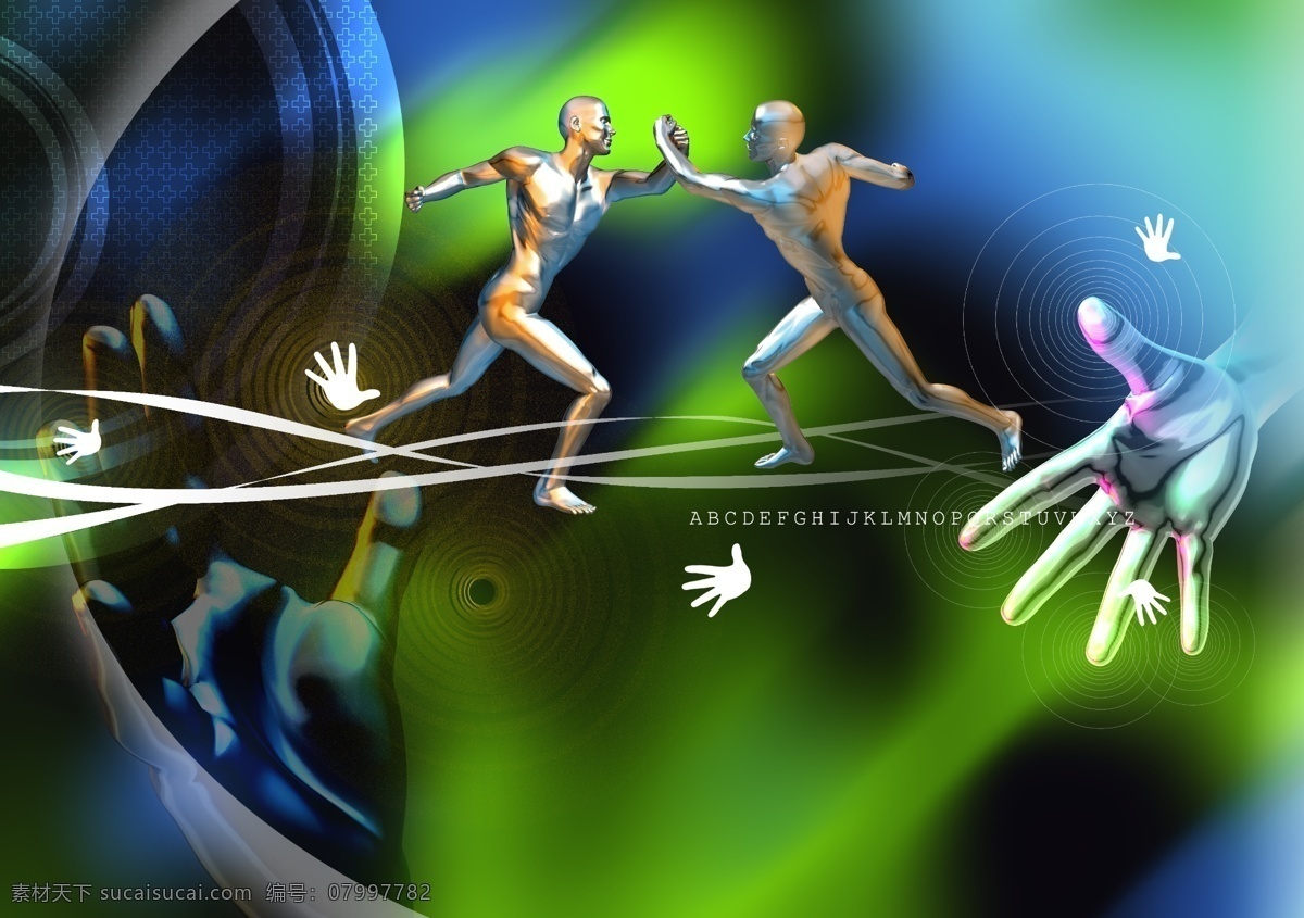 3d 科技 人 3d人 分层 科幻 源文件 3d科技人 金屬 襯底 psd源文件