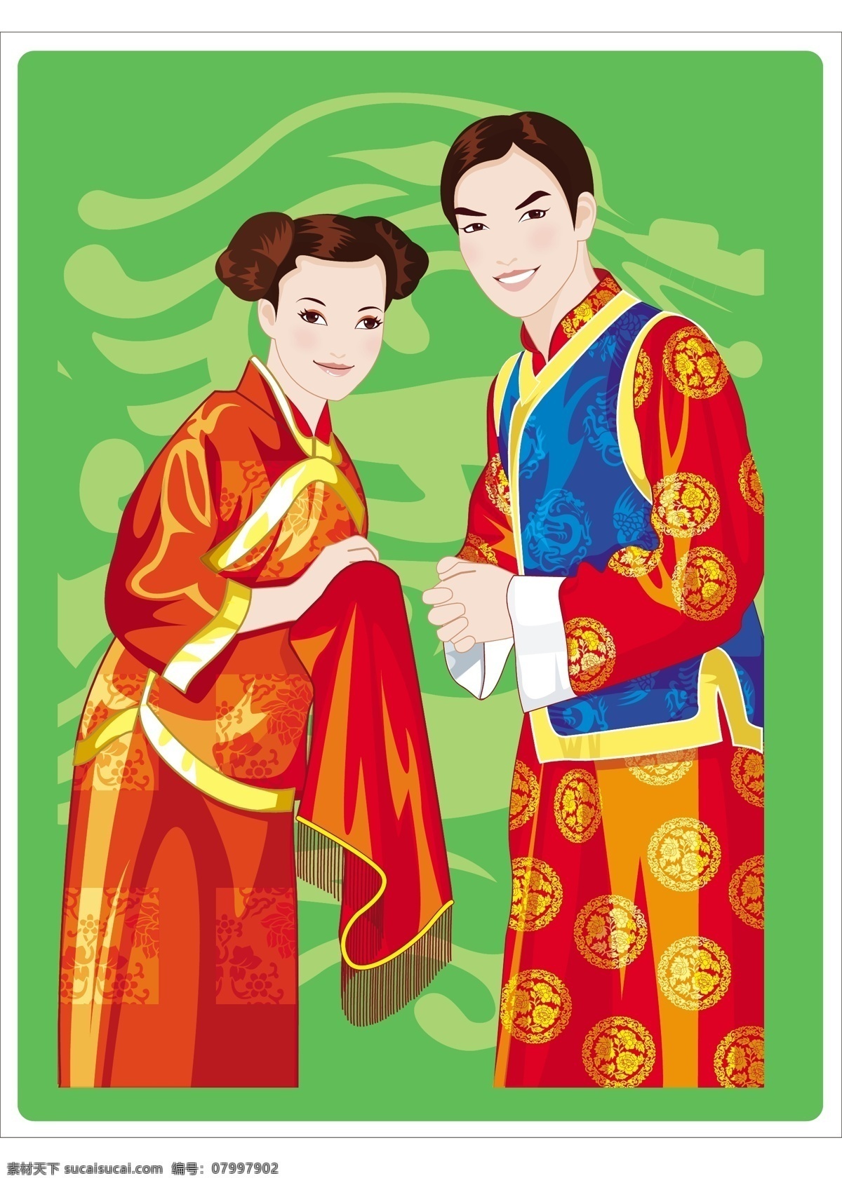 中国 传统 婚礼 全套 sxzj 夫妇 教堂 结婚 卡通 可爱 男女 情侣 矢量元素 新婚 娃娃 新郎 新娘 形象 矢量图 矢量人物
