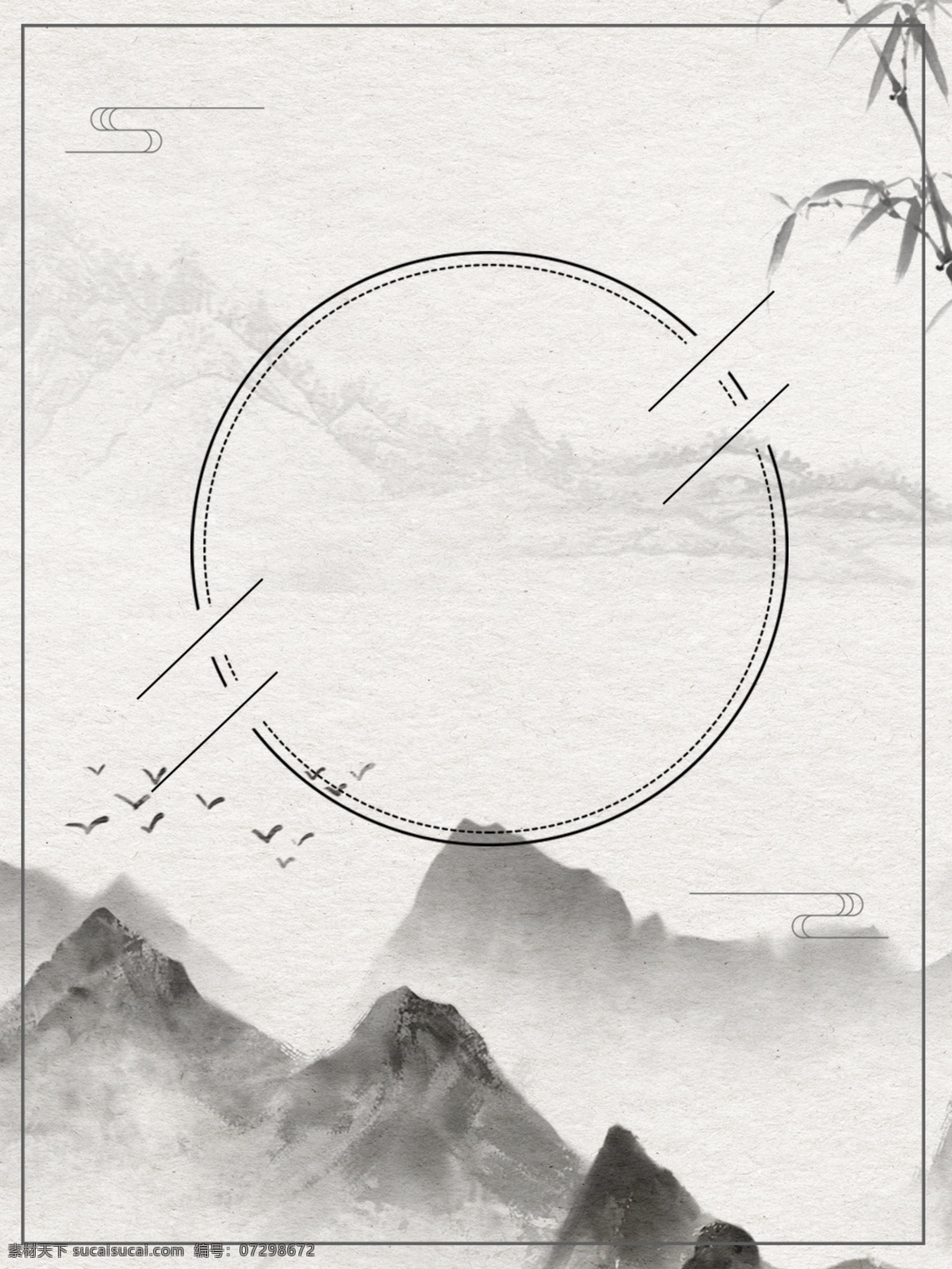 中国 风 古风 优美 水墨 背景 中国风 山水 山水画 竹叶