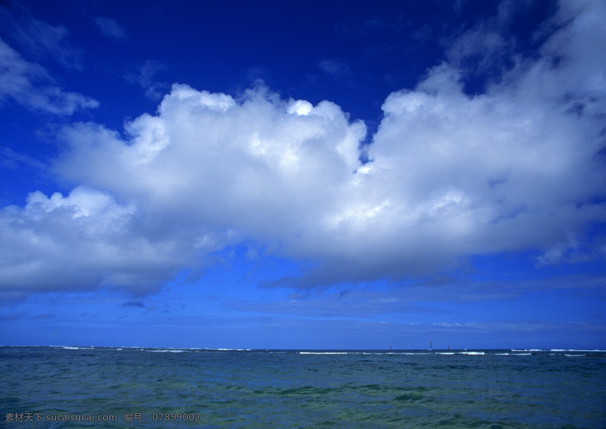 蓝天 白云 海平面 云彩 云朵 蓝色