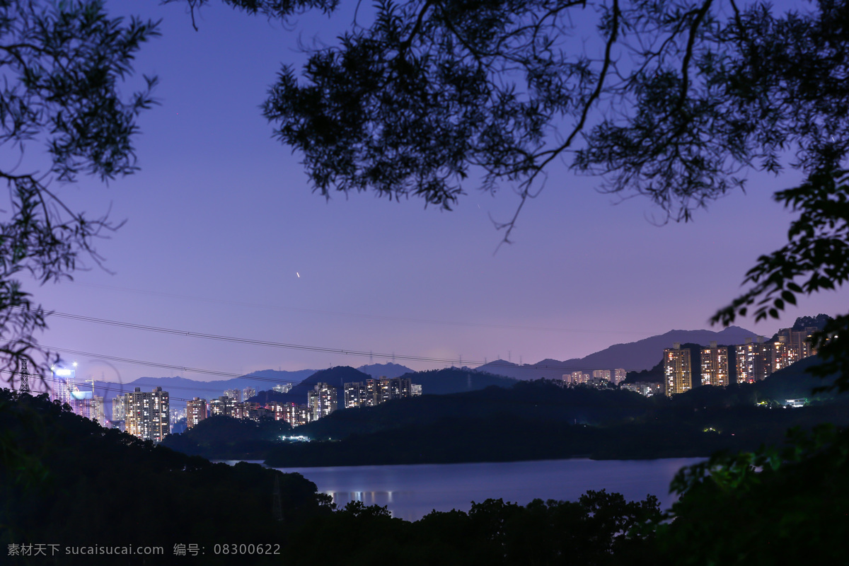 深圳夜景 深圳 夜色 夜景 鱼塘 花朵 椅子 倒影 天空 树林 水塘 草色 旅游摄影 国内旅游