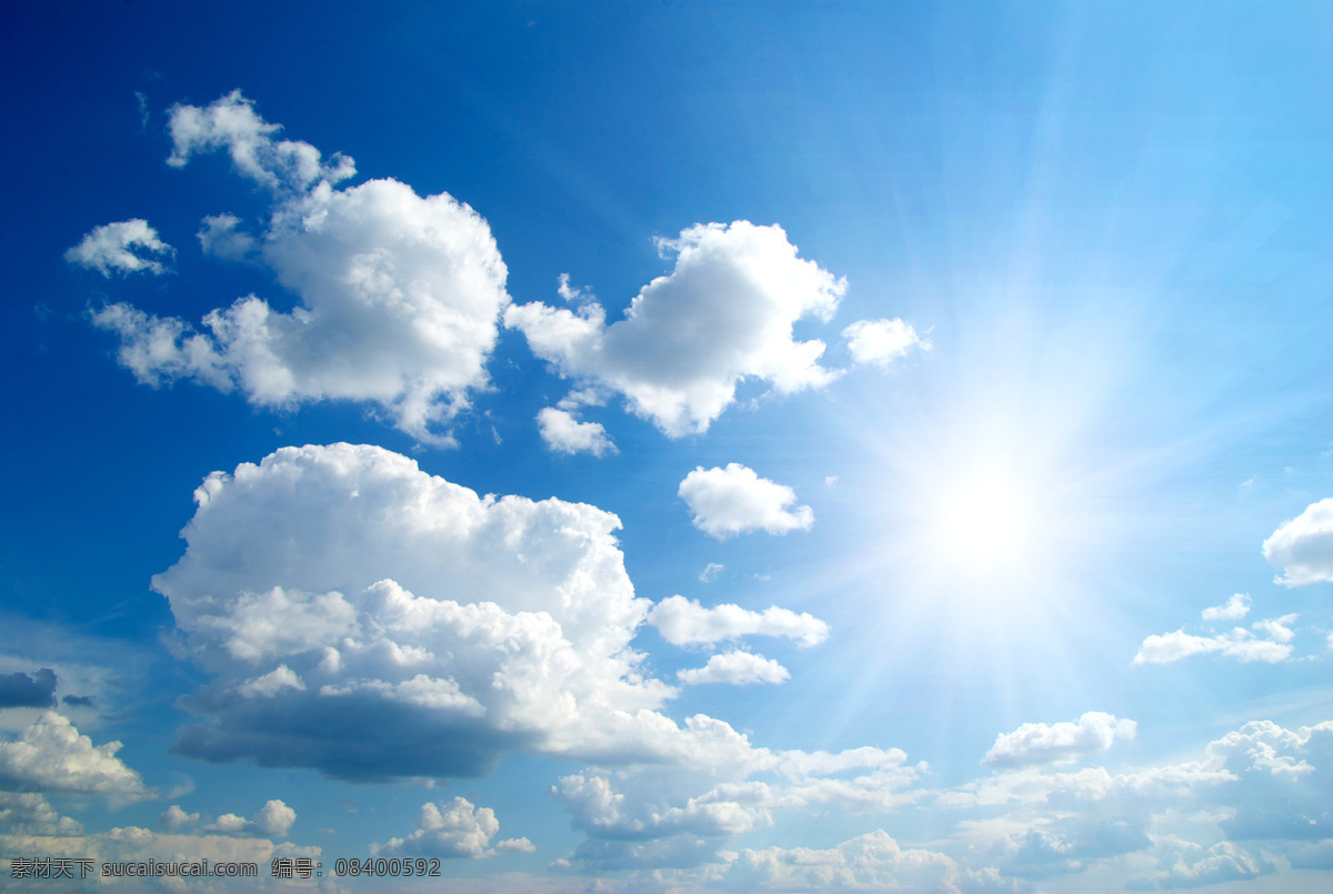 蓝天 白云 阳光 太阳 天空 云朵 蓝天白云 风景图片