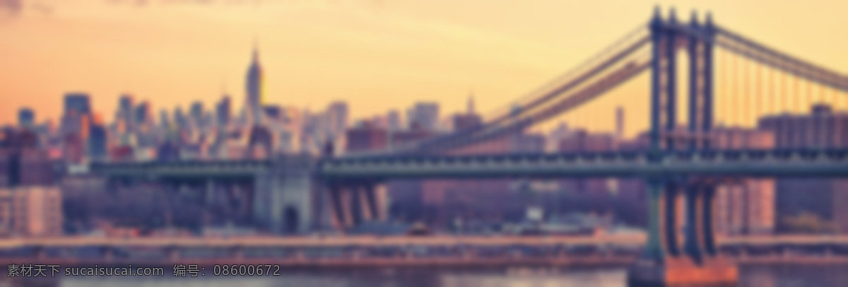 美国 大桥 虚化 banner 背景 黄色