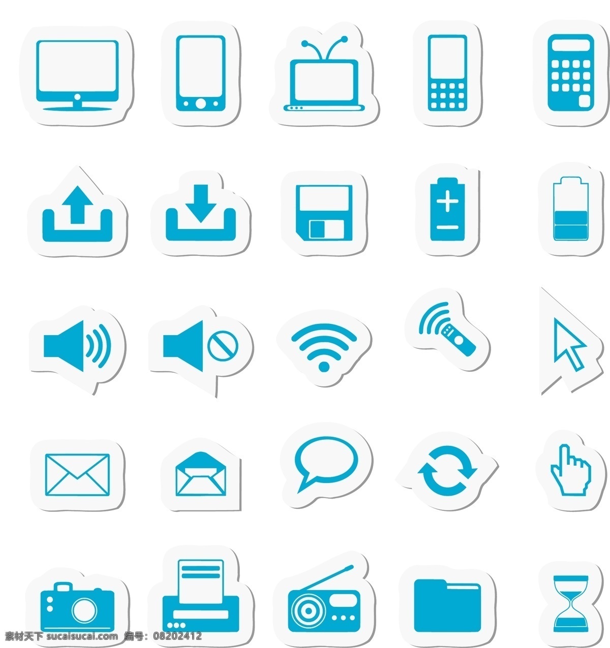 数码科技图标 显示器 手机 标签 贴纸 上传 rss 信封 邮件 对话泡泡 手势 数码 相机 收音机 文件夹 装饰 图标 矢量 图标矢量主题 小图标 标识标志图标