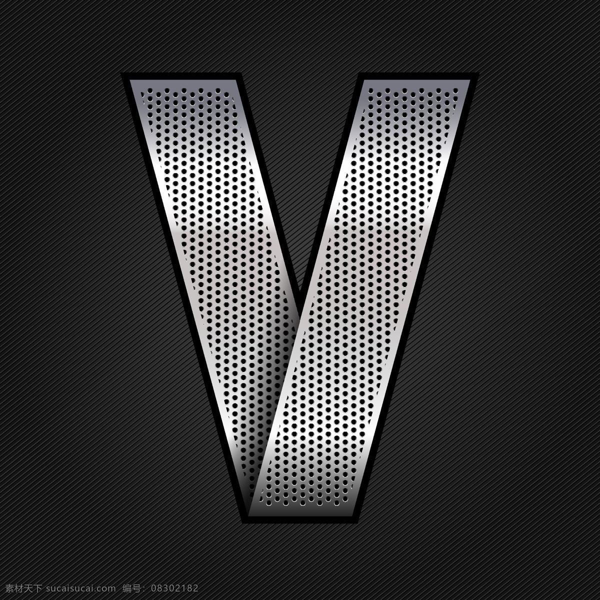 金属字母v 金属字母 v 素材设计 立体 灰色 书画文字 文化艺术 矢量素材 黑色
