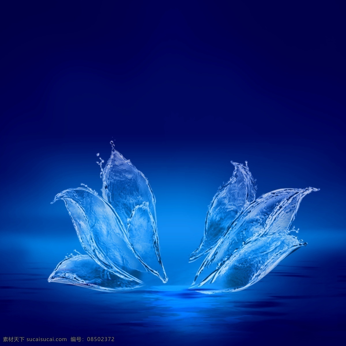 蓝色 水晶 花瓣 背景 蓝色水晶