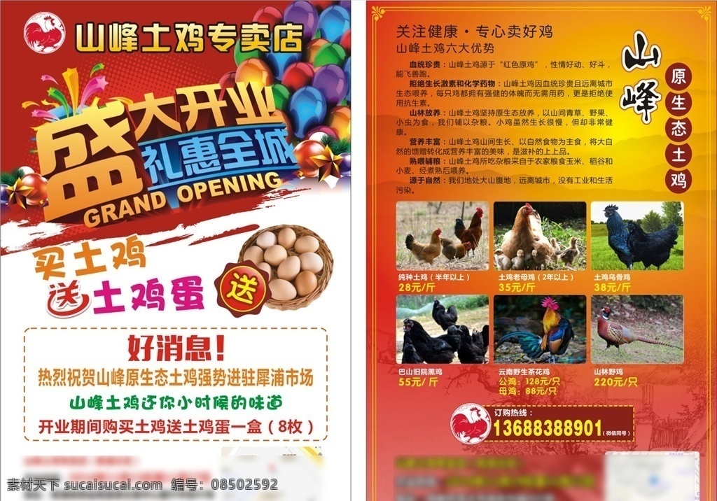 土鸡宣传单 土鸡蛋 土鸡 农产品 山鸡 开业 宣传单 饮食行业 dm宣传单