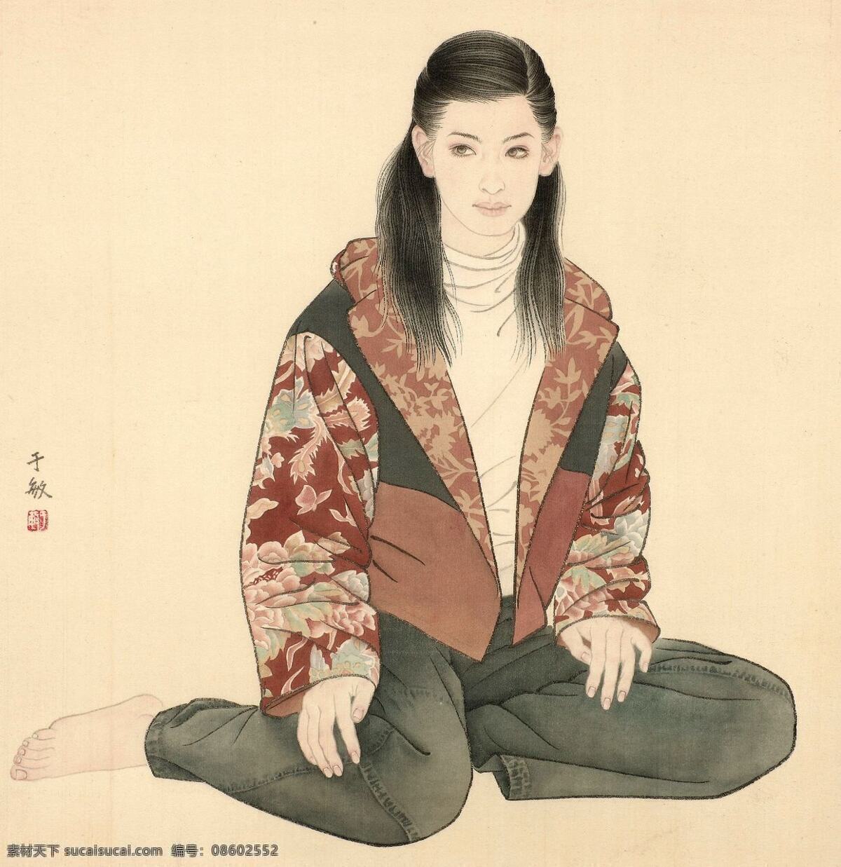 工笔少女 绘画书法 文化艺术