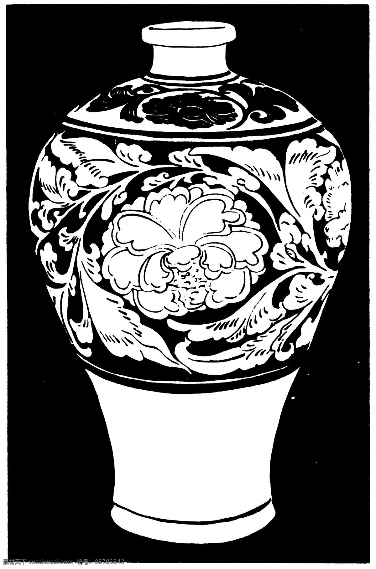 器物图案 两宋时代图案 中国 传统 图案 095 设计素材 装饰图案 书画美术 黑色