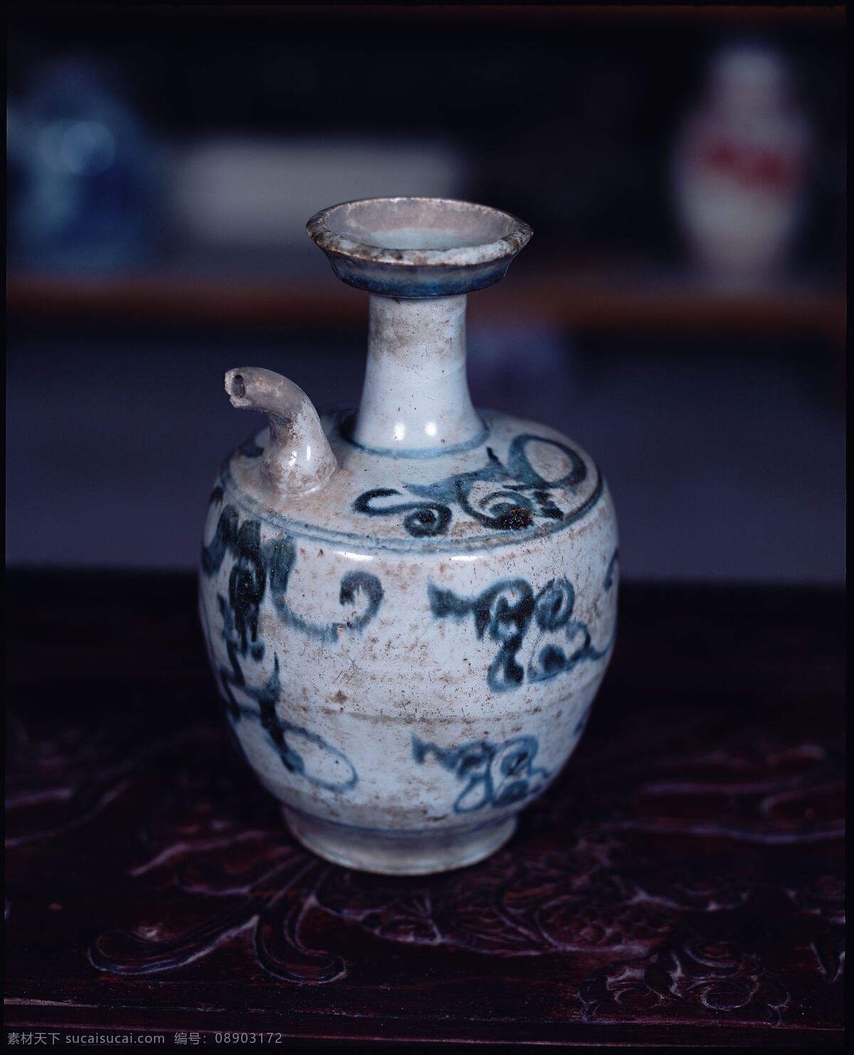 古玩瓷器 古玩 古董 文物 瓷器 壶 古典图案 收藏 传统文化 文化艺术