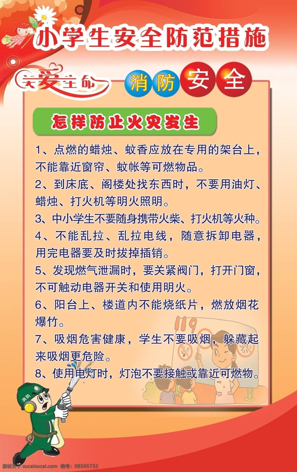 怎样防止火灾 消防海报 消防背景 消防展架 小学生消防 校园消防 消防漫画 海报 展架 易拉宝 分层