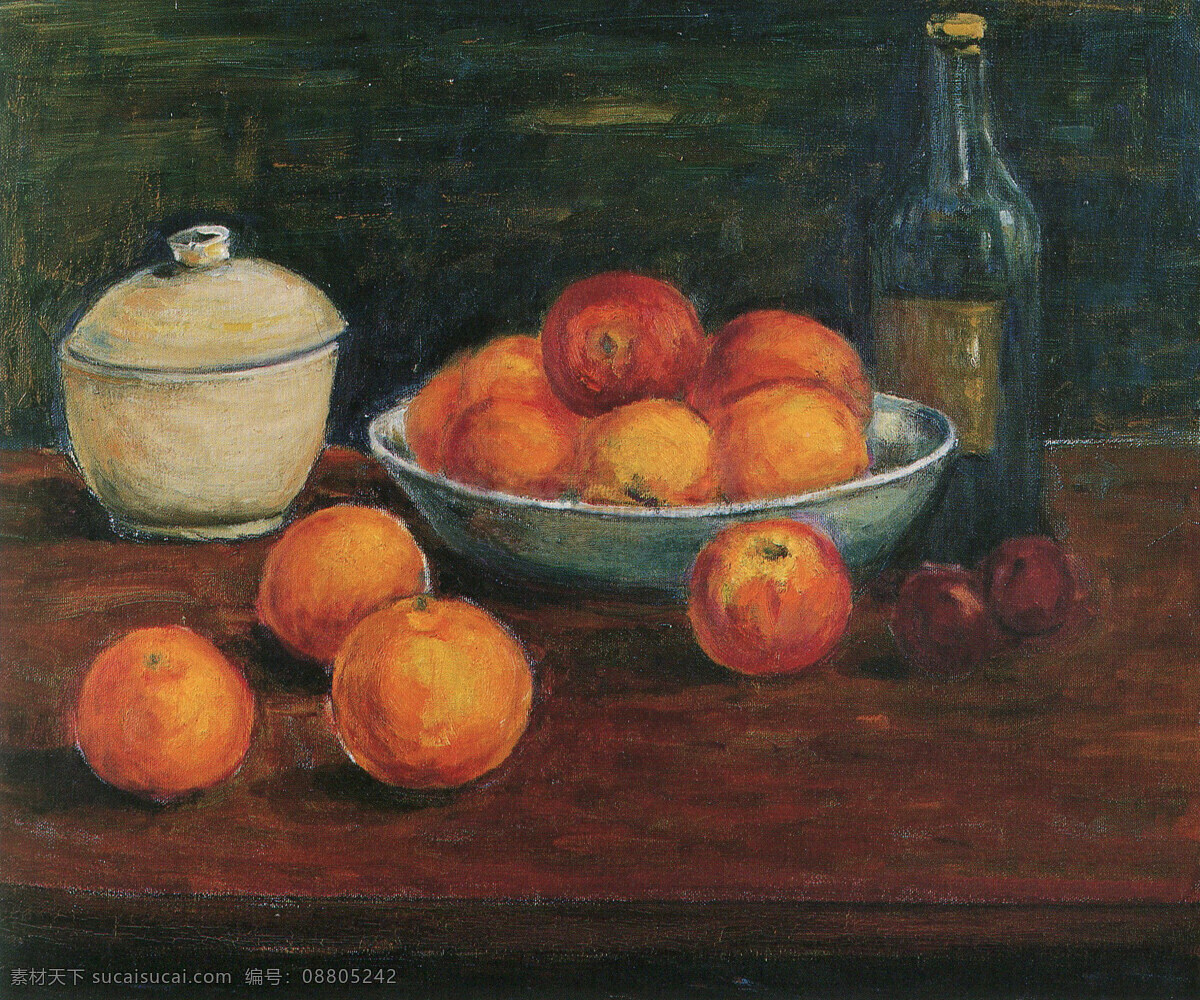 橙子 绘画书法 静物水果 酒瓶 美术 苹果 水果 油画 静物画 陶瓷瓶 油画艺术 油画作品45 文化艺术 家居装饰素材