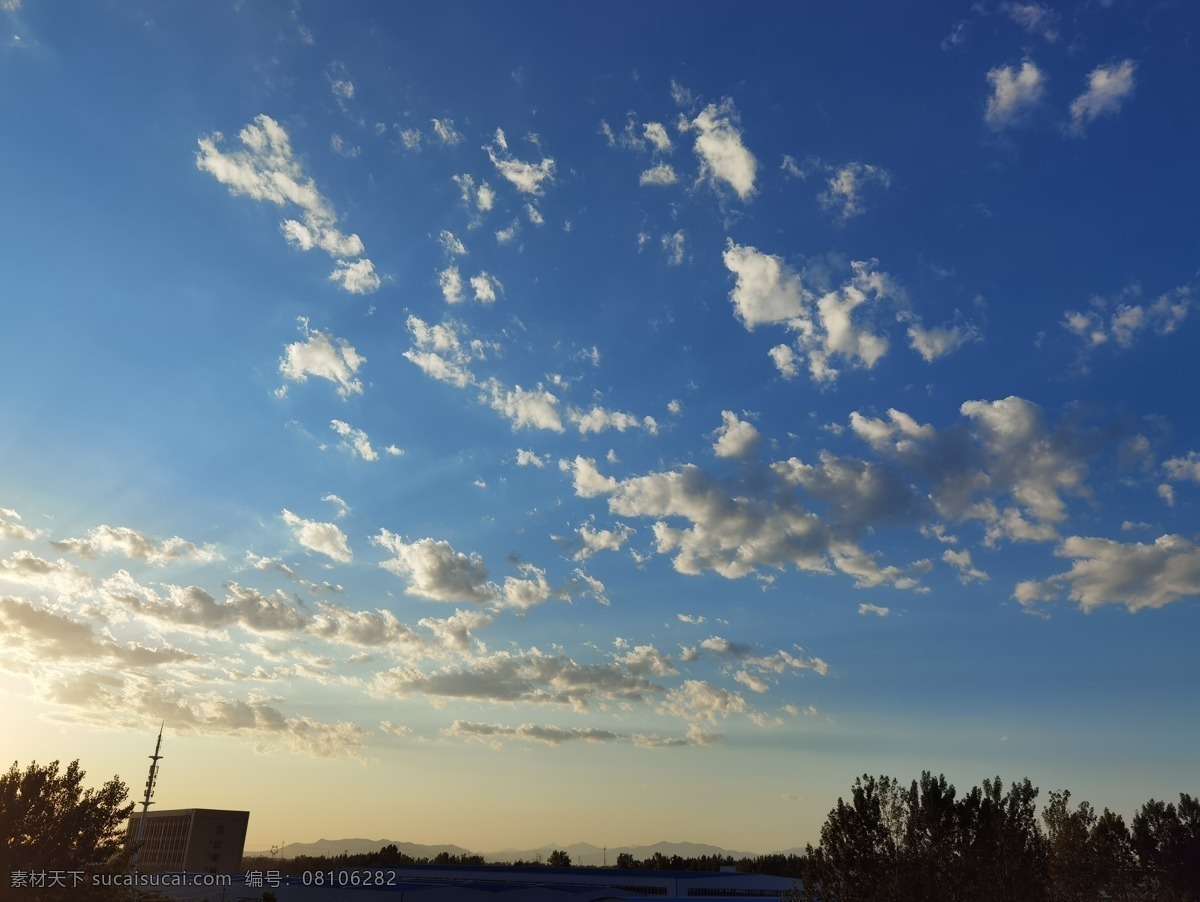 蓝天白云图片 蓝天 白云 傍晚 天空 天气 自然景观 自然风景