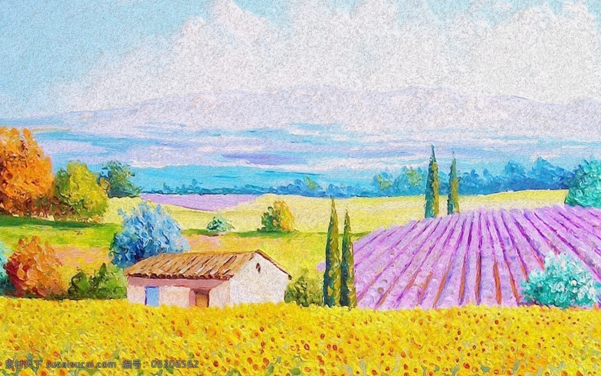 油画 田野 玄关 屏风 背景 底纹 艺 艺术