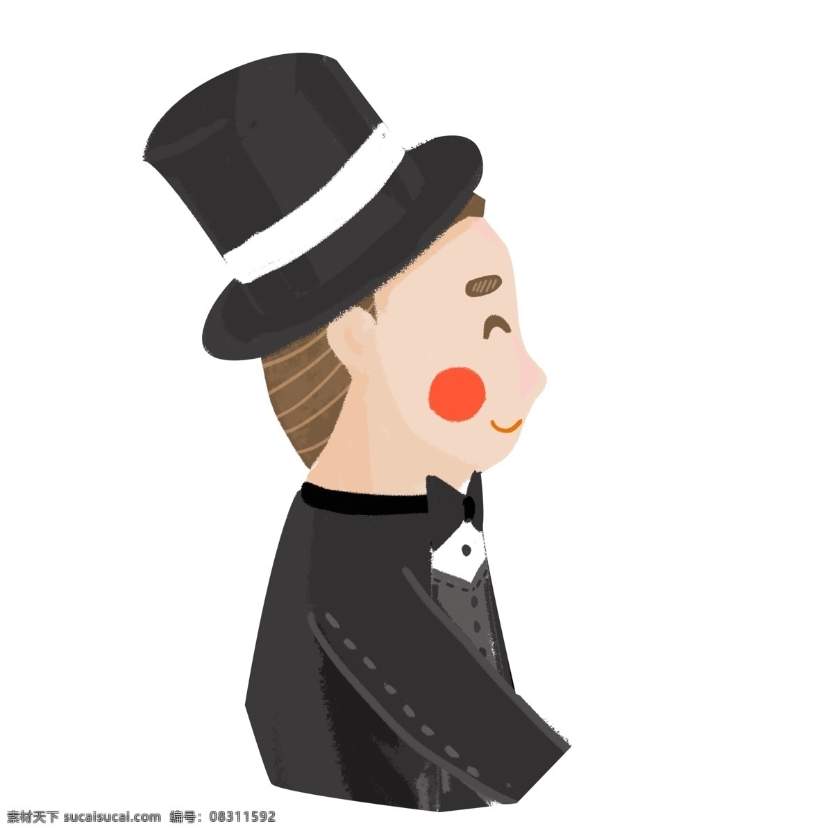 卡通 可爱 新郎 商用 元素 人物 插画 二凯