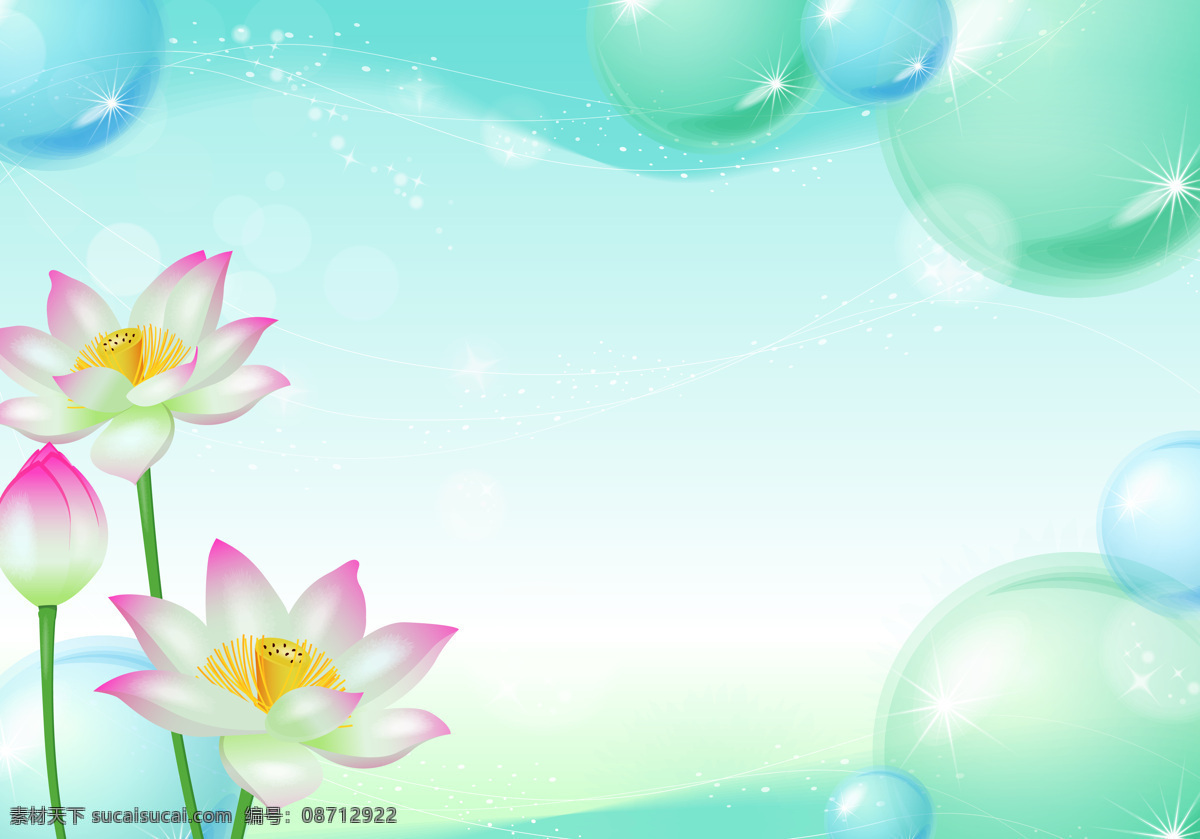 绿色 荷花 装饰画 花卉 装饰图