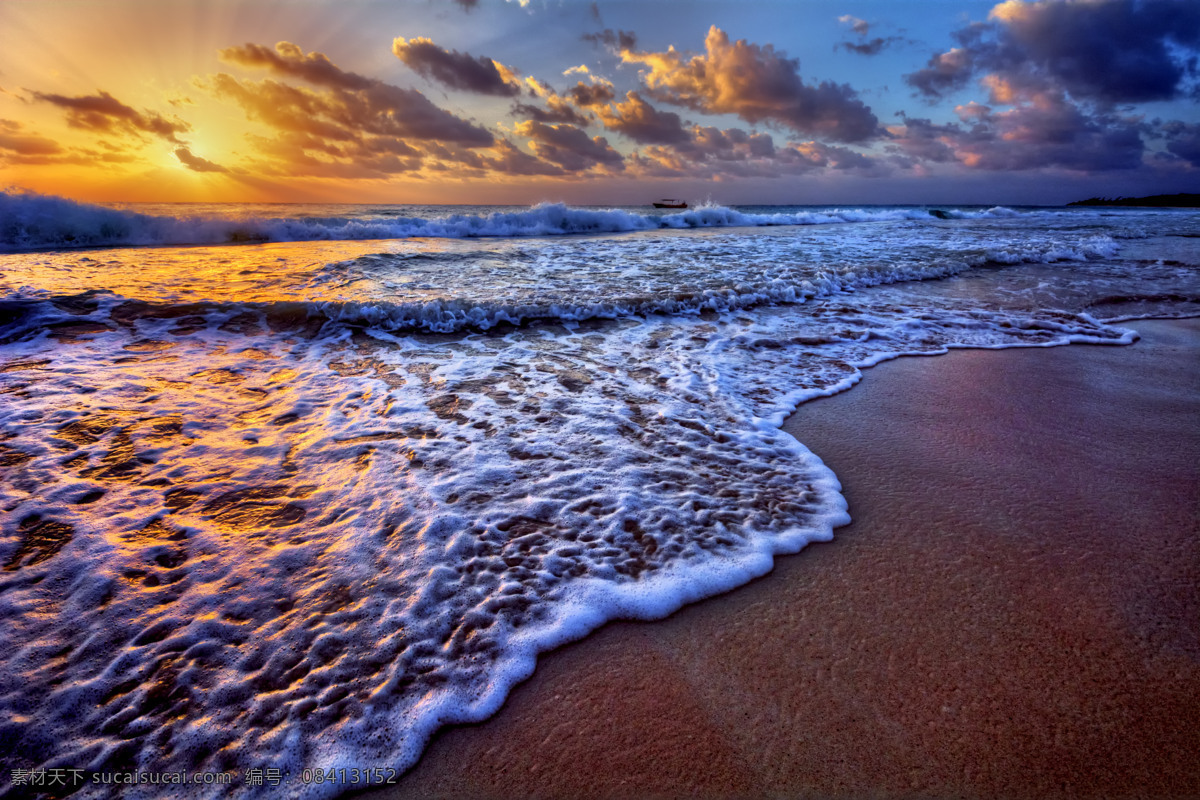 夕阳 下 沙滩 景色 风光 大海 海浪 海洋海边 美丽风景 海边风景 自然风景 落日 大海图片 风景图片