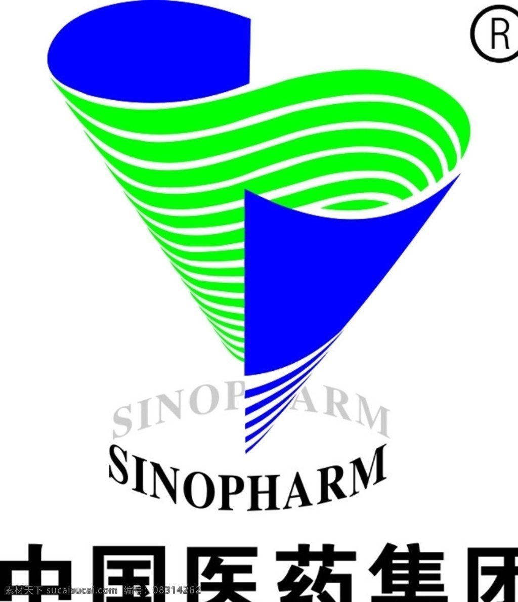 中国医药集团 中国 医药 集团 标志 logo 图标 蓝色 绿色 商标