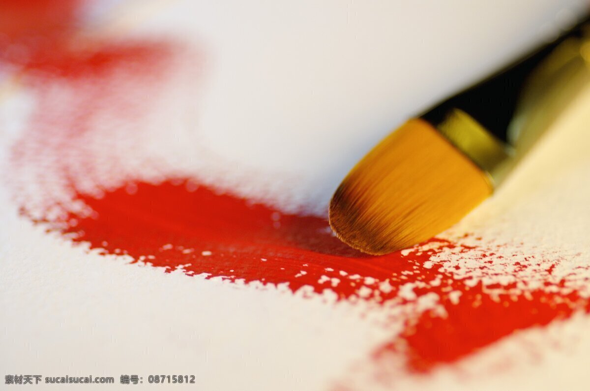水彩 画笔 笔刷 工具 红色 绘画 刷子 水彩笔 颜料 画笔特写 笔尖 文化艺术