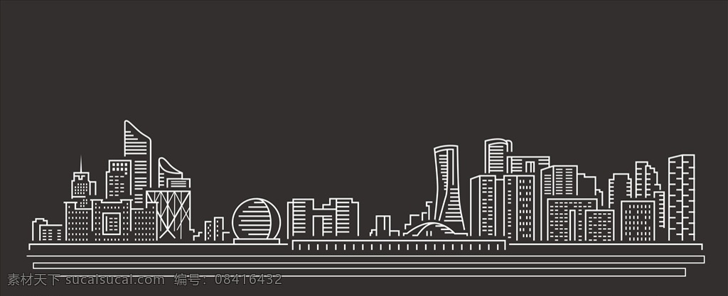 城市剪影 城市 剪影 轮廓 黑白 边框 标志图标 其他图标