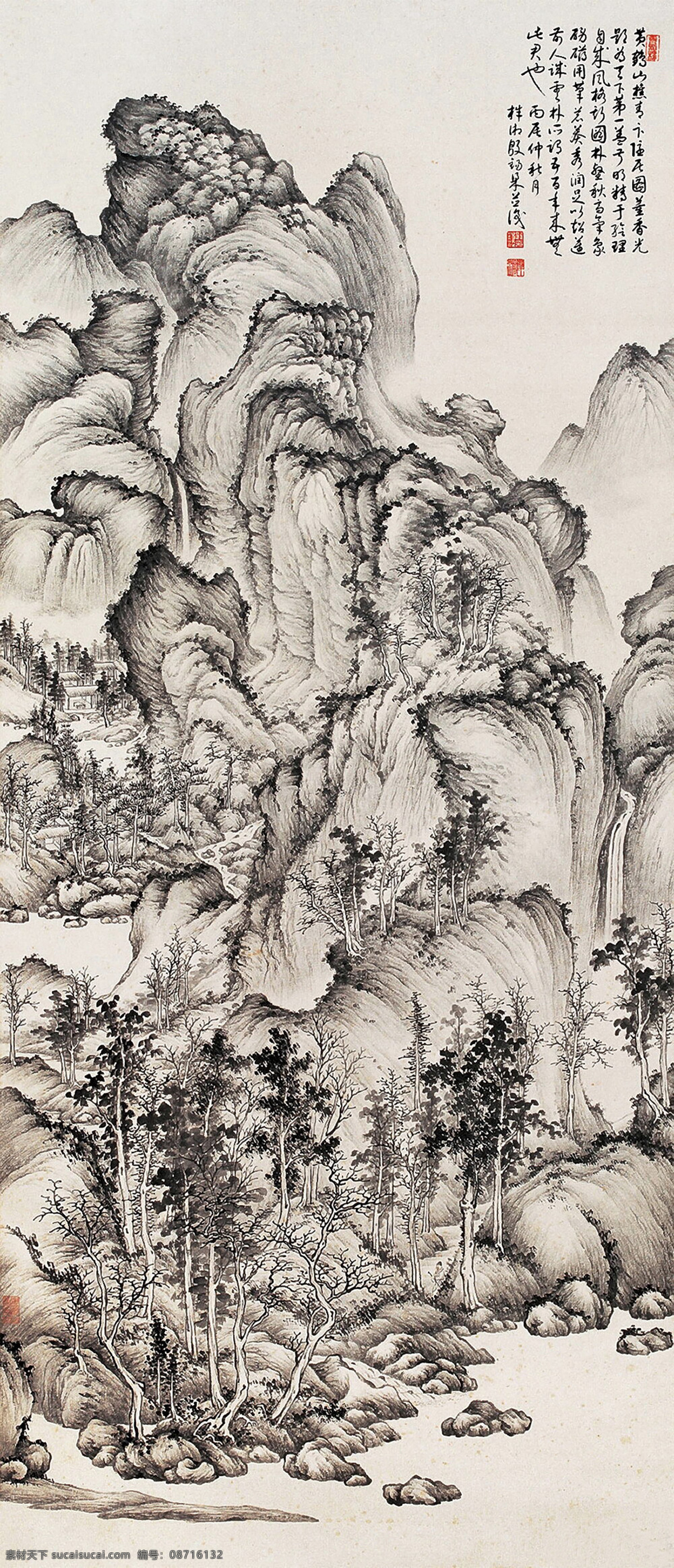 吴 石 僊 近现代 山水画 精选 古画 近代绘画国画 书画 吴石僊 文化艺术