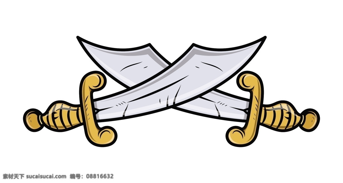 徽 剑 武器 卡通 插画 矢量 交叉 矢量图 其他矢量图