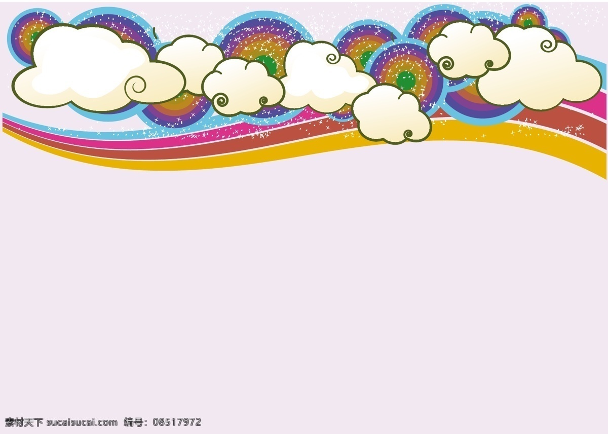 潮流 云朵 彩虹 设置 可爱 模式向量 向量 背景 人 duomaterial 矢量图 其他矢量图
