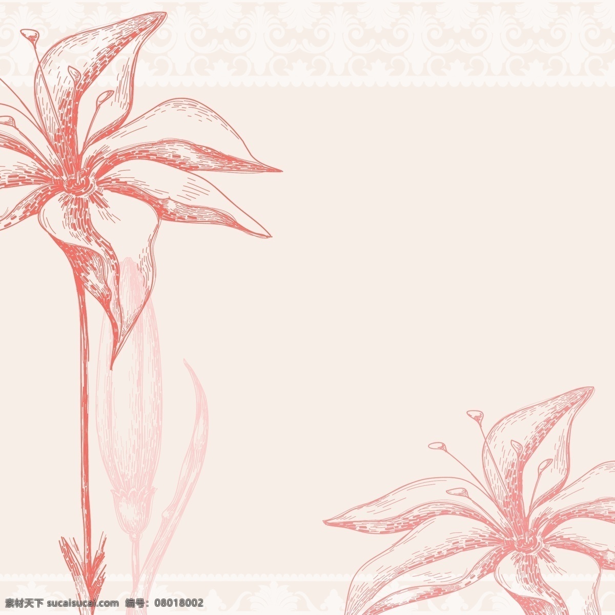 优雅 邀请函 底纹 背景 装饰 矢量 淡雅 典雅 蝴蝶 花朵 花纹 简笔画 曲线 矢量素材 矢量图 手绘 鲜花 图案 叶子 树叶 线条 虚线 心形 桃心 唯美