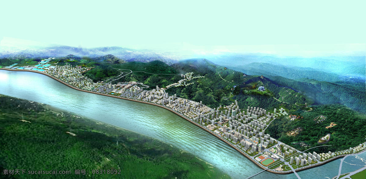 府谷 新区 规划图 鸟瞰图 府谷县 共享 环境设计 其他设计