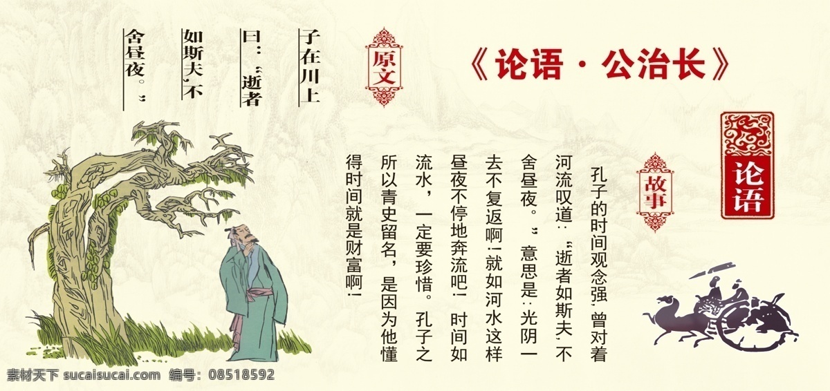 孔子思想 儒家思想 孔子 学者 思想 古人 马车 文言文 黄色 四个人 海报 墙绘 宣传 论语 文化艺术 传统文化