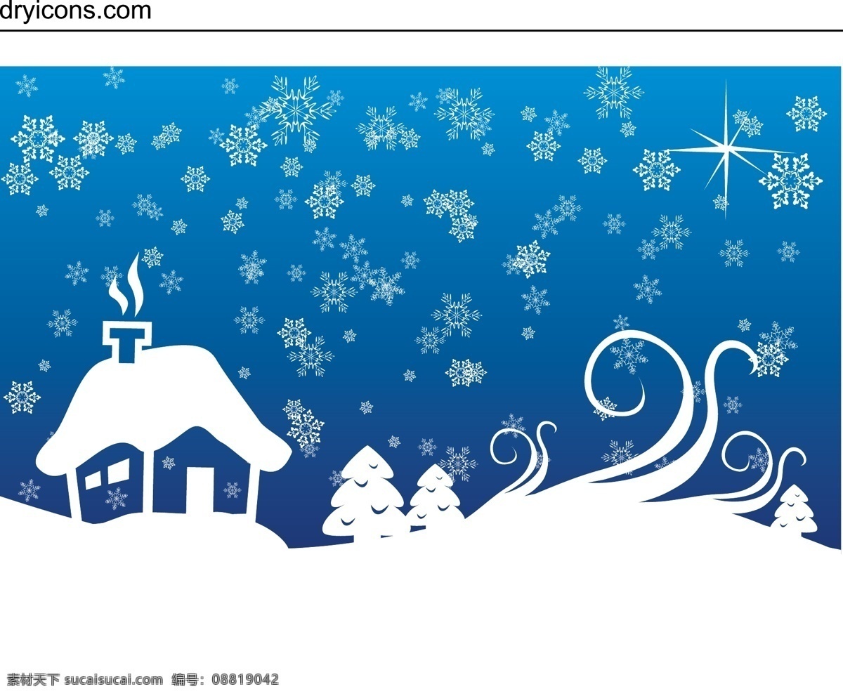 雪花 元素 白雪 蓝 蓝天 雪 雪花元素 雪景 雪景素材 白 矢量图 其他矢量图