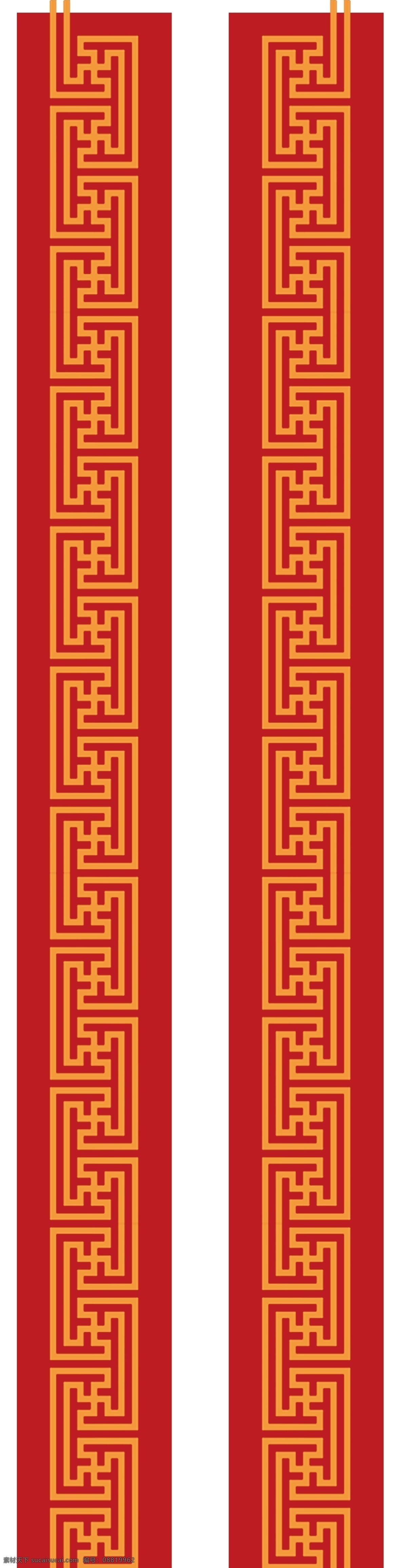 回纹素材 矢量图 红色