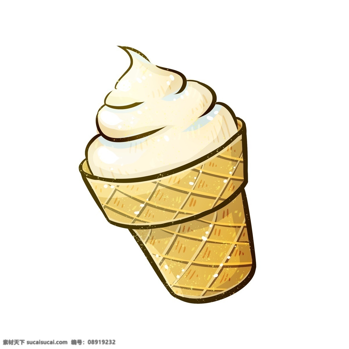 一杯 蛋卷 冰淇淋 甜筒 商用 黄色 甜点