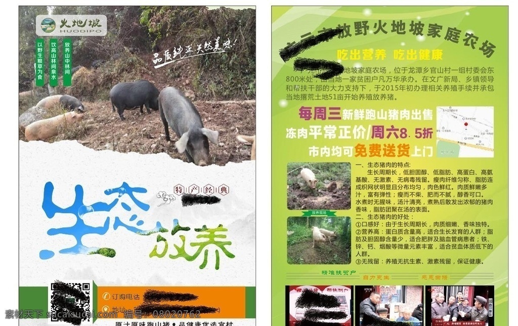 跑山猪dm单 跑山猪 dm单 海报 放养 名片 原创设计川跃 dm宣传单