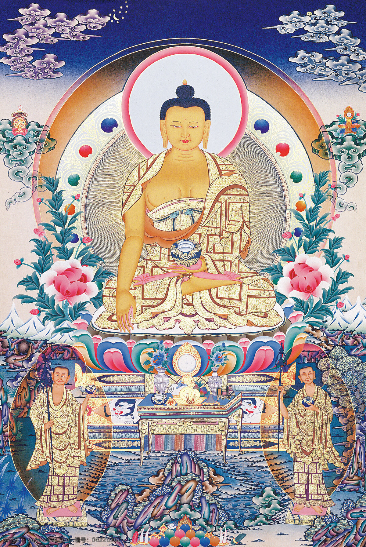 唐卡 西藏 藏式图案 绘画 艺术 藏传佛教 佛像 宗教信仰 文化艺术