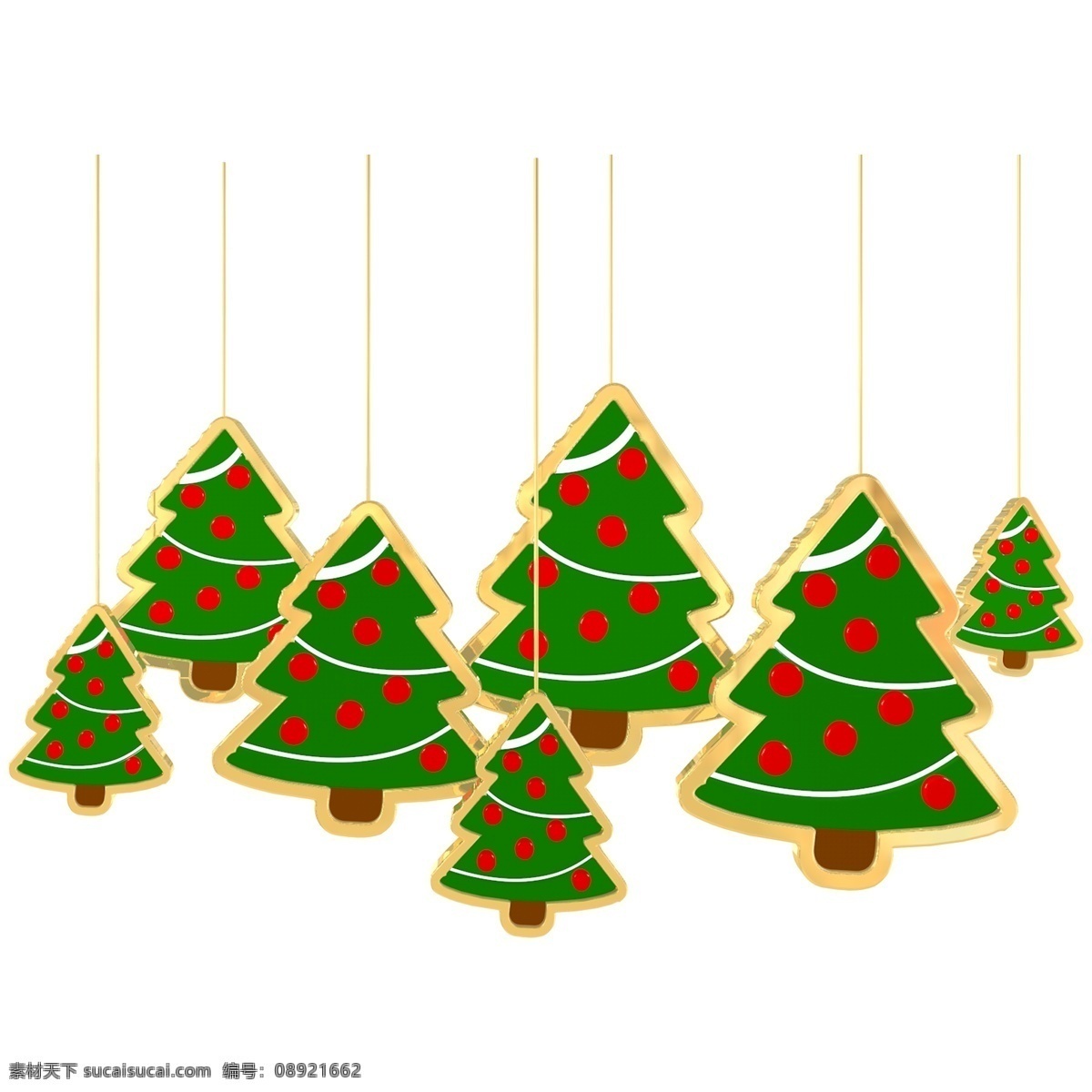 圣诞节 圣诞树 c4d 立体 金边 挂饰 装饰 圣诞 圣诞夜 树 3d 金色 节日氛围