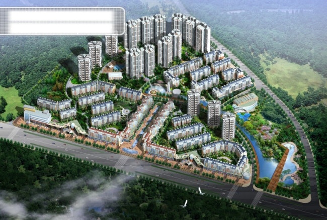 汉口 春天 效果图 鸟瞰图 外景 3d 贴图 材质