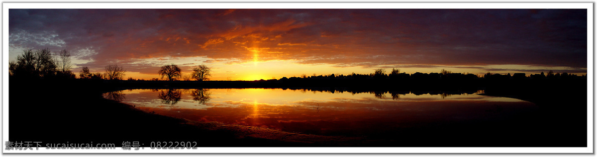 风景 倒影 湖泊 湖水 黄昏 剪影 宽幅 宽幅风景 全景图 全景图片 夕阳 树木 全景图摄影 摄影图 摄影图片 生活 旅游餐饮