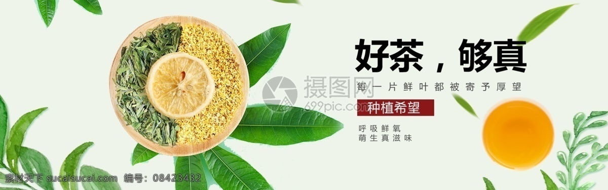绿色 清香 茶叶 饮品 淘宝 banner 清新 茶饮 电商 天猫 淘宝海报 茶