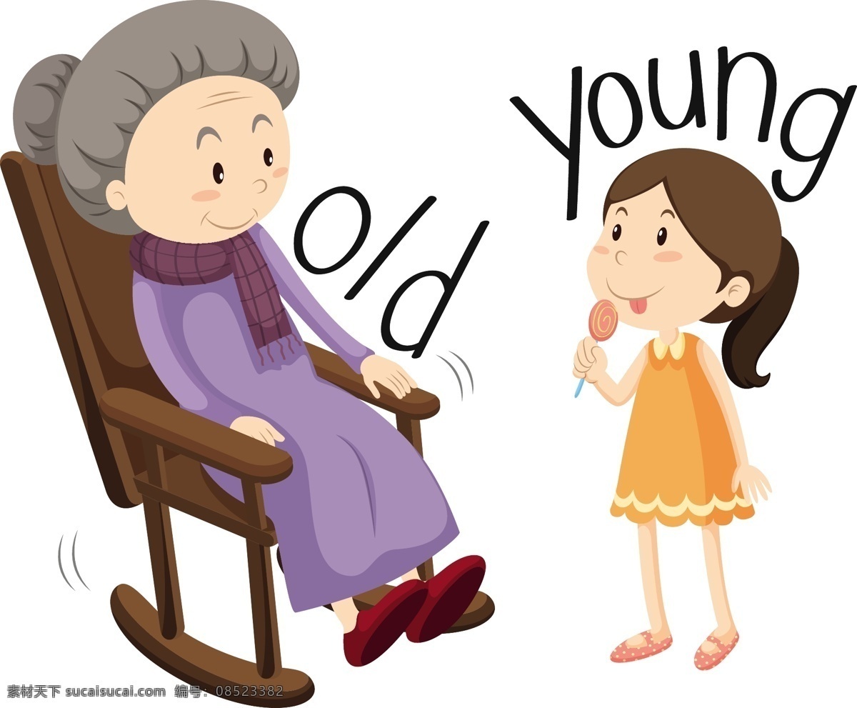 老妇 人和 小姑娘 背景 卡片 教育 卡通 艺术 糖果 图形 儿童 数字 绘图 老 女士 英语 饮食 年轻 语言 数字背景