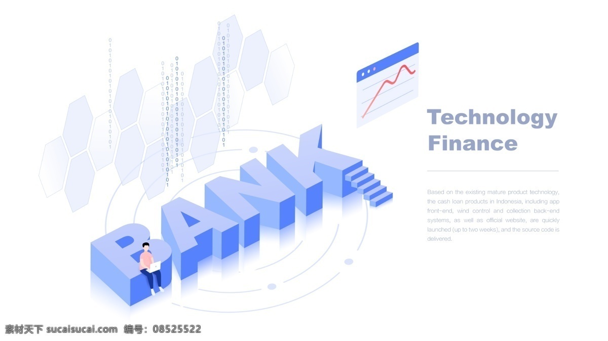 d 科技 金融 单词 bank 艺术 字 插画 银行 2.5d