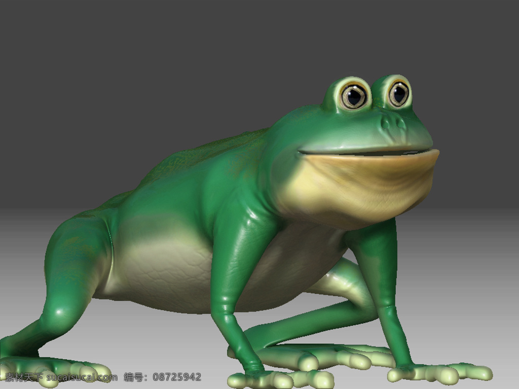 青蛙 模型 青色 蹦蹦跳跳 3d模型素材 游戏cg模型