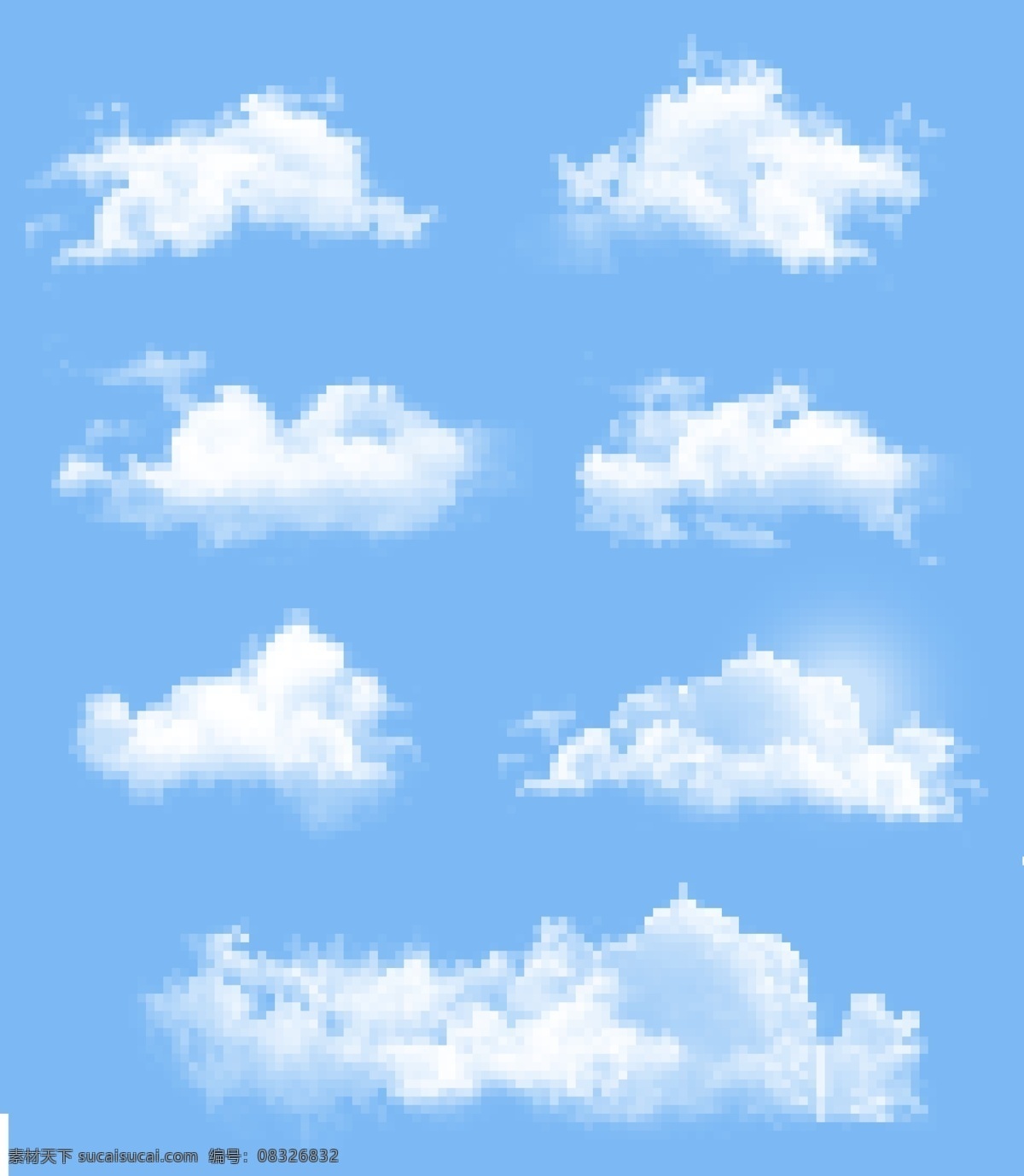 蓝天 白云 天空 手绘 时尚 背景 自然风光 蓝天白云 底纹背景 矢量 自然景观 蓝色
