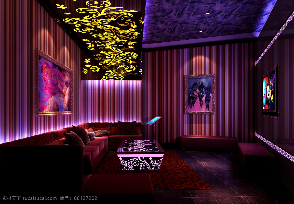 3d设计 3d作品 ktv ktv包厢 灯光 环境设计 欧式 ktv包房 娱乐休闲 软包 沙发 茶镜 室内设计 家居装饰素材