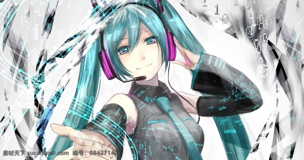 初音 壁纸 动漫 卡通 女孩 美女 女生 可爱 漂亮 电脑桌面 插画 性感 手绘 cg 卡通动漫 动漫动画 动漫人物